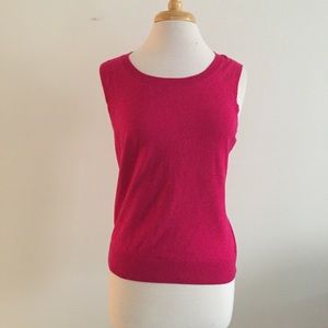 Hot Pink Talbots Pullover Sleeveless Sweater Vest